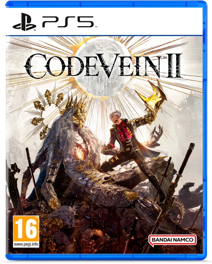 Game case for 'Code Vein III' on PS5 with a character and dragon illustration.