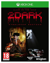 Game box for '2Dark' on Xbox One with a dark cover featuring a character holding a flashlight.