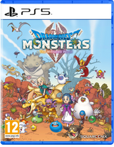 Front cover of the PS5 game Dragon Quest Monsters: The Whiterod Wold, featuring colorful fantasy artwork with many characters, monsters, and a blue game case border. Visible brands include PS5 and Square CNX.