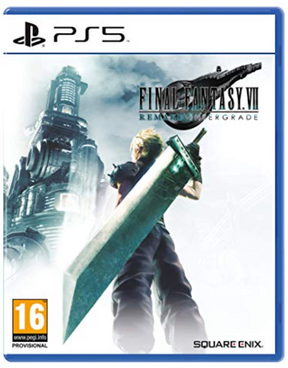 PlayStation 5 game case for 'Final Fantasy VII Remake Intergrade' with character holding a large sword.