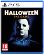 PS5 game case cover for Halloween The Game, featuring Michael Myers in a blue-lit scene on a black background, with PS5 branding at the top and an 18 rating badge at the bottom left.