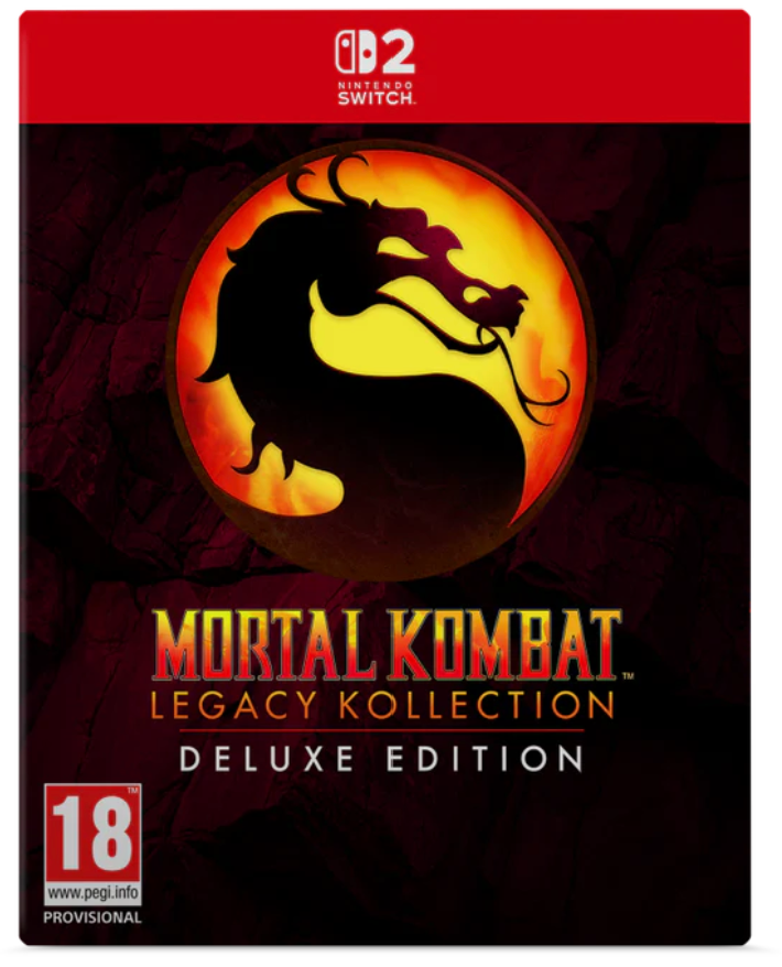 Mortal Kombat Legacy Collection Deluxe Edition packaging with dragon logo on red and black background