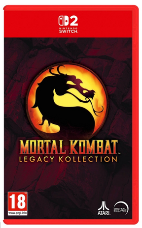 Mortal Kombat Legacy Kollection game case for Nintendo Switch with red border and logo.