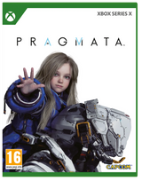 Game box for 'Pragmata' on Xbox Series X with a character in futuristic armor.