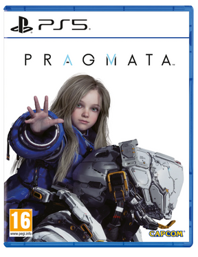 Game cover for 'Pragmata' on PS5 with a character in futuristic armor and Capcom logo.