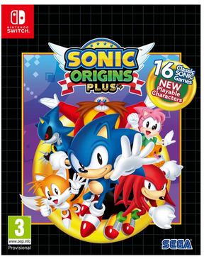 Sonic Origins Plus game cover for Nintendo Switch with Sonic and friends on a colorful background