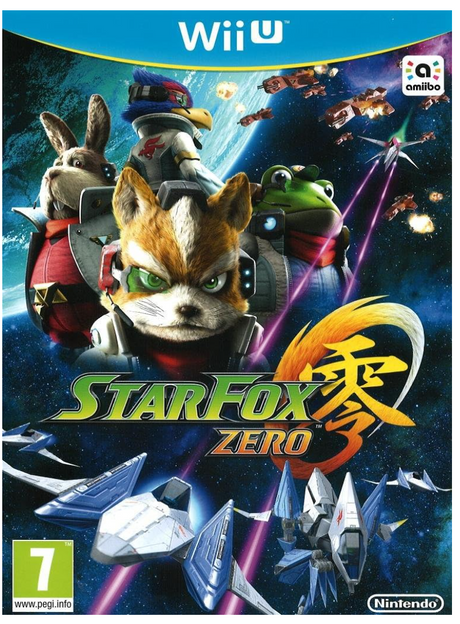 Game cover for 'Star Fox Zero' on Wii U with characters and space-themed design.