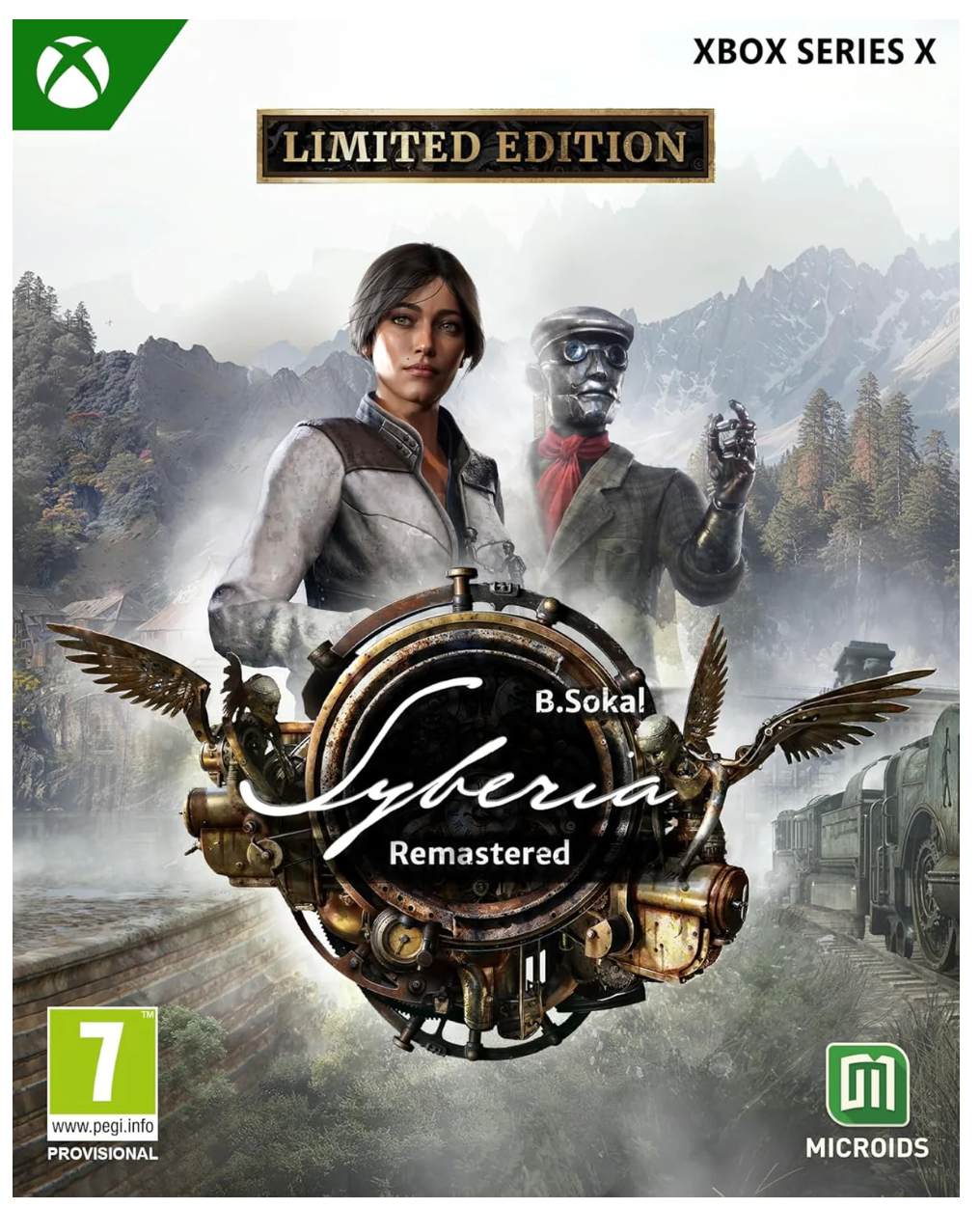 Game cover for 'Cyberia Remastered' on Xbox Series X with two characters and a mountainous background.