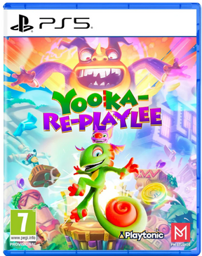 PlayStation 5 game disc cover for 'Yooka-Laylee' with colorful graphics and character design.